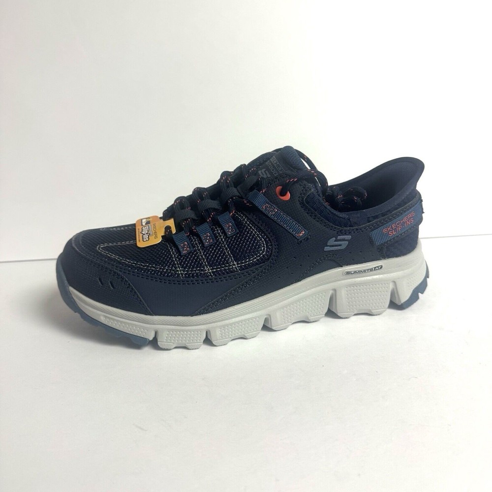 Skechers Navy Blue and White Women's Athletic Slip-On Sneakers